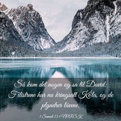 Picture 03 - 1 Samuel 23:1 NORSK - Så kom det nogen og sa til David: Filistrene har - Bible Verse Picture