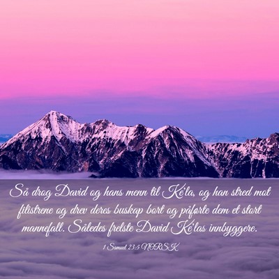 Picture 03 - 1 Samuel 23:5 NORSK - Så drog David og hans menn til Ke'la, og han - Bible Verse Picture