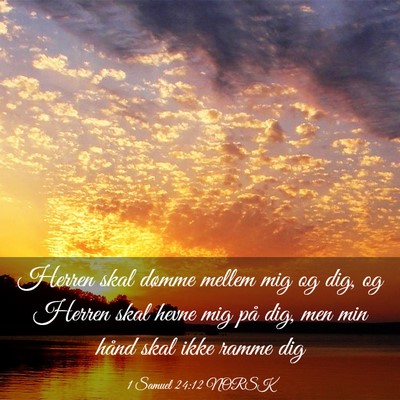 Picture 03 - 1 Samuel 24:12 NORSK - Herren skal dømme mellem mig og dig, og Herren - Bible Verse Picture