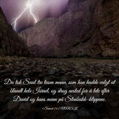 Picture 03 - 1 Samuel 24:2 NORSK - Da tok Saul tre tusen mann, som han hadde valgt - Bible Verse Picture