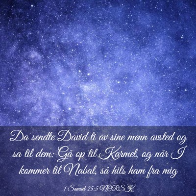 Picture 03 - 1 Samuel 25:5 NORSK - Da sendte David ti av sine menn avsted og sa til - Bible Verse Picture