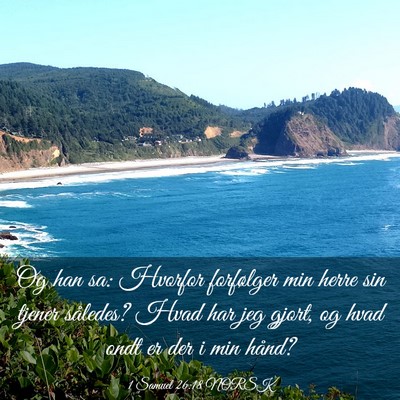 Picture 03 - 1 Samuel 26:18 NORSK - Og han sa: Hvorfor forfølger min herre sin - Bible Verse Picture