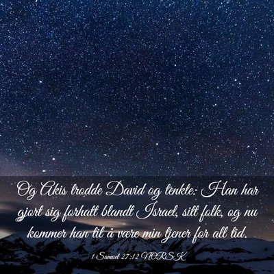 Picture 03 - 1 Samuel 27:12 NORSK - Og Akis trodde David og tenkte: Han har gjort sig - Bible Verse Picture