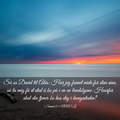 Picture 03 - 1 Samuel 27:5 NORSK - Så sa David til Akis: Har jeg funnet nåde for - Bible Verse Picture