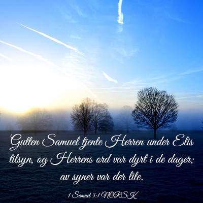 Picture 03 - 1 Samuel 3:1 NORSK - Gutten Samuel tjente Herren under Elis tilsyn, og - Bible Verse Picture