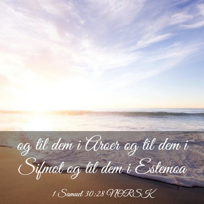 Picture 03 - 1 Samuel 30:28 NORSK - og til dem i Aroer og til dem i Sifmot og til dem - Bible Verse Picture