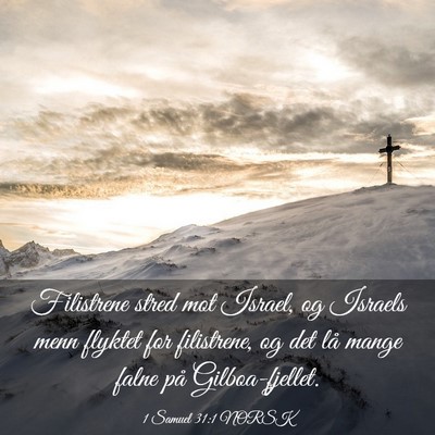 Picture 03 - 1 Samuel 31:1 NORSK - Filistrene stred mot Israel, og Israels menn - Bible Verse Picture