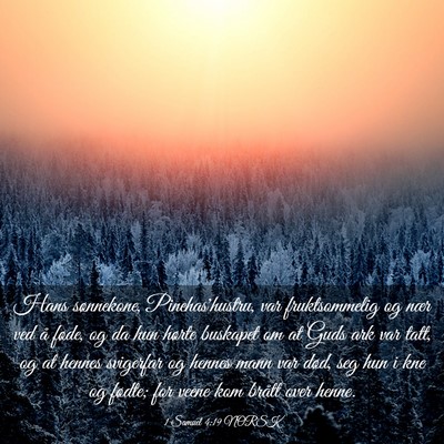 Picture 03 - 1 Samuel 4:19 NORSK - Hans sønnekone, Pinehas'hustru, var - Bible Verse Picture