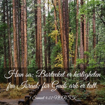 Picture 03 - 1 Samuel 4:22 NORSK - Hun sa: Bortveket er herligheten fra Israel; for - Bible Verse Picture
