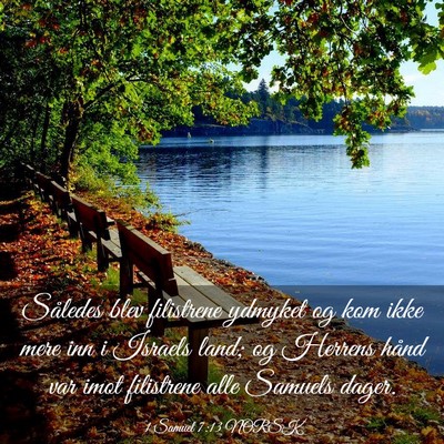 Picture 03 - 1 Samuel 7:13 NORSK - Således blev filistrene ydmyket og kom ikke mere - Bible Verse Picture