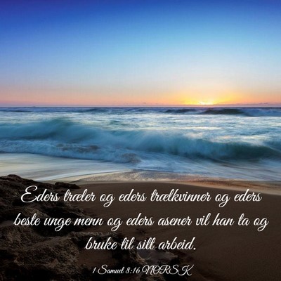 Picture 03 - 1 Samuel 8:16 NORSK - Eders træler og eders trælkvinner og eders - Bible Verse Picture