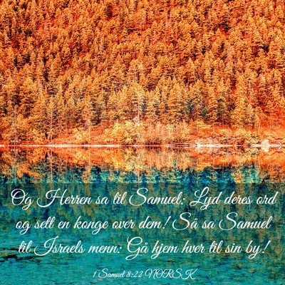 Picture 03 - 1 Samuel 8:22 NORSK - Og Herren sa til Samuel: Lyd deres ord og sett en - Bible Verse Picture