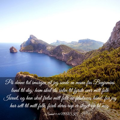 Picture 03 - 1 Samuel 9:16 NORSK - På denne tid imorgen vil jeg sende en mann fra - Bible Verse Picture