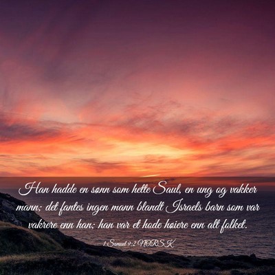Picture 03 - 1 Samuel 9:2 NORSK - Han hadde en sønn som hette Saul, en ung og - Bible Verse Picture