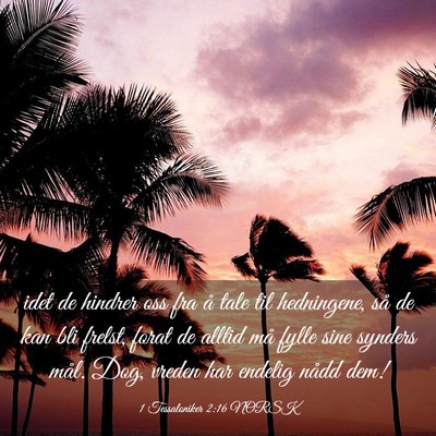 Picture 03 - 1 Tessaloniker 2:16 NORSK - idet de hindrer oss fra å tale til hedningene, - Bible Verse Picture