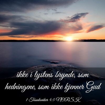 Picture 03 - 1 Tessaloniker 4:5 NORSK - ikke i lystens brynde, som hedningene, som ikke - Bible Verse Picture