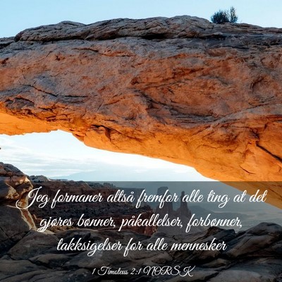 Picture 03 - 1 Timoteus 2:1 NORSK - Jeg formaner altså fremfor alle ting at det - Bible Verse Picture