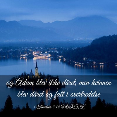 Picture 03 - 1 Timoteus 2:14 NORSK - og Adam blev ikke dåret, men kvinnen blev dåret - Bible Verse Picture