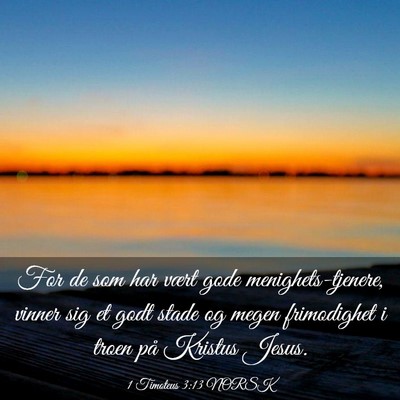 Picture 03 - 1 Timoteus 3:13 NORSK - For de som har vært gode menighets-tjenere, - Bible Verse Picture