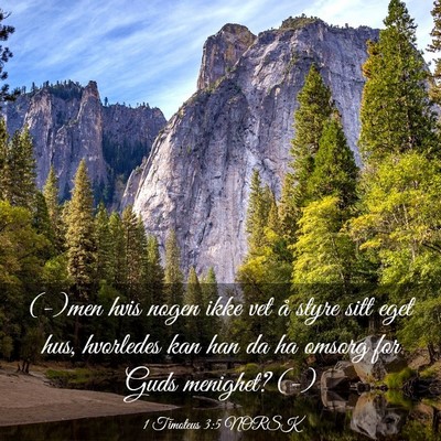 Picture 03 - 1 Timoteus 3:5 NORSK - (-)men hvis nogen ikke vet å styre sitt eget - Bible Verse Picture