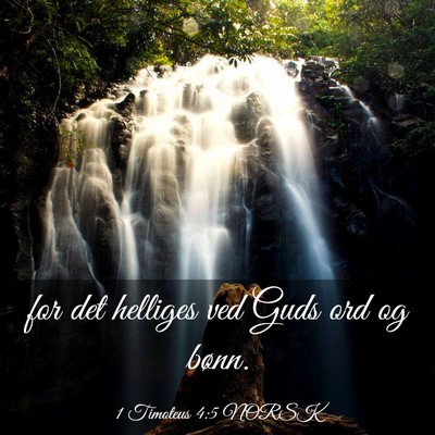 Picture 03 - 1 Timoteus 4:5 NORSK - for det helliges ved Guds ord og - Bible Verse Picture