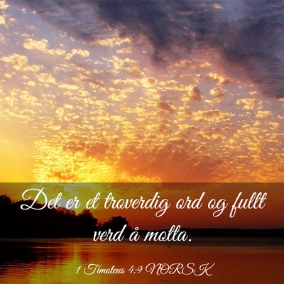 Picture 03 - 1 Timoteus 4:9 NORSK - Det er et troverdig ord og fullt verd å - Bible Verse Picture