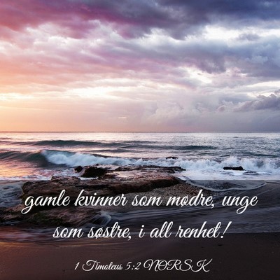 Picture 03 - 1 Timoteus 5:2 NORSK - gamle kvinner som mødre, unge som søstre, i all - Bible Verse Picture