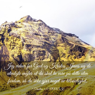 Picture 03 - 1 Timoteus 5:21 NORSK - Jeg vidner for Gud og Kristus Jesus og de - Bible Verse Picture