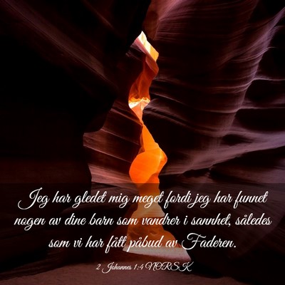 Picture 03 - 2 Johannes 1:4 NORSK - Jeg har gledet mig meget fordi jeg har funnet - Bible Verse Picture
