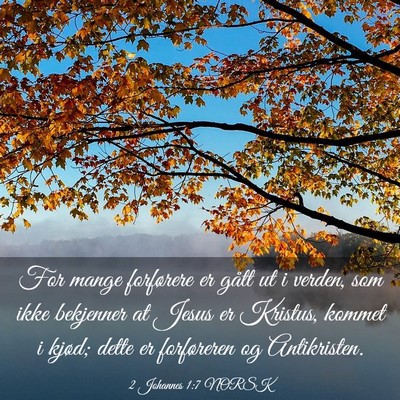 Picture 03 - 2 Johannes 1:7 NORSK - For mange forførere er gått ut i verden, som - Bible Verse Picture