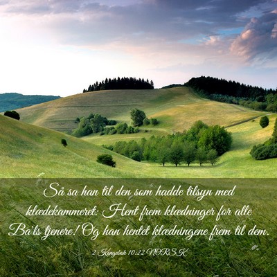 Picture 03 - 2 Kongebok 10:22 NORSK - Så sa han til den som hadde tilsyn med - Bible Verse Picture