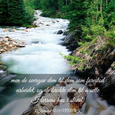 Picture 03 - 2 Kongebok 12:14 NORSK - men de overgav dem til dem som forestod arbeidet, - Bible Verse Picture