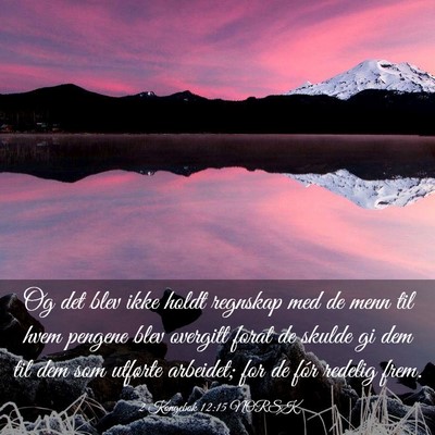 Picture 03 - 2 Kongebok 12:15 NORSK - Og det blev ikke holdt regnskap med de menn til - Bible Verse Picture
