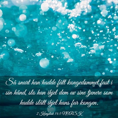 Picture 03 - 2 Kongebok 14:5 NORSK - Så snart han hadde fått kongedømmet fast i sin - Bible Verse Picture