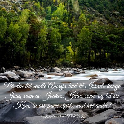 Picture 03 - 2 Kongebok 14:8 NORSK - På den tid sendte Amasja bud til Israels konge - Bible Verse Picture