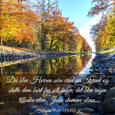 Picture 03 - 2 Kongebok 17:18 NORSK - Da blev Herren såre vred på Israel og støtte - Bible Verse Picture