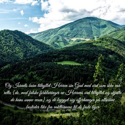 Picture 03 - 2 Kongebok 17:9 NORSK - Og Israels barn tilhyllet Herren sin Gud med ord - Bible Verse Picture