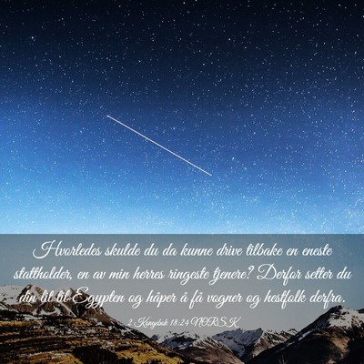 Picture 03 - 2 Kongebok 18:24 NORSK - Hvorledes skulde du da kunne drive tilbake en - Bible Verse Picture