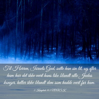 Picture 03 - 2 Kongebok 18:5 NORSK - Til Herren, Israels Gud, satte han sin lit, og - Bible Verse Picture