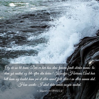 Picture 03 - 2 Kongebok 2:16 NORSK - Og de sa til ham: Der er her hos dine tjenere - Bible Verse Picture