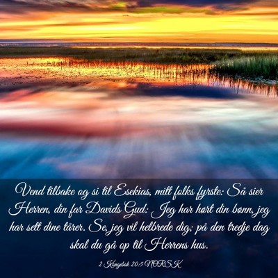 Picture 03 - 2 Kongebok 20:5 NORSK - Vend tilbake og si til Esekias, mitt folks - Bible Verse Picture