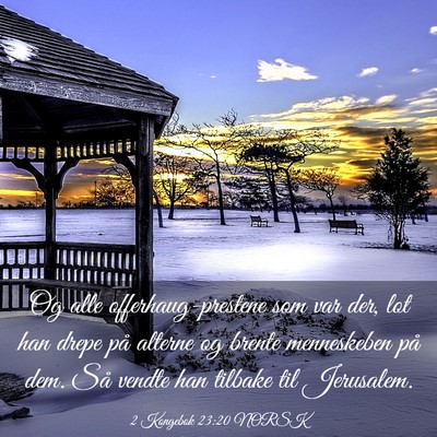 Picture 03 - 2 Kongebok 23:20 NORSK - Og alle offerhaug-prestene som var der, lot han - Bible Verse Picture
