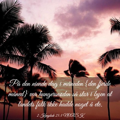 Picture 03 - 2 Kongebok 25:3 NORSK - På den niende dag i måneden {den fjerde måned} - Bible Verse Picture