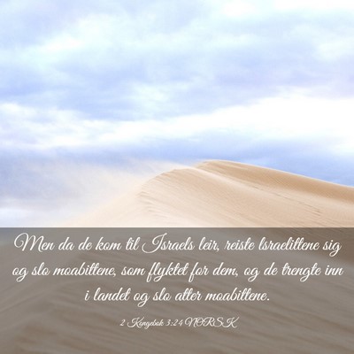 Picture 03 - 2 Kongebok 3:24 NORSK - Men da de kom til Israels leir, reiste - Bible Verse Picture