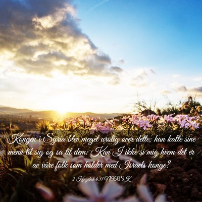 Picture 03 - 2 Kongebok 6:11 NORSK - Kongen i Syria blev meget urolig over dette; han - Bible Verse Picture