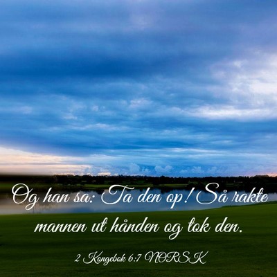 Picture 03 - 2 Kongebok 6:7 NORSK - Og han sa: Ta den op! Så rakte mannen ut hånden - Bible Verse Picture