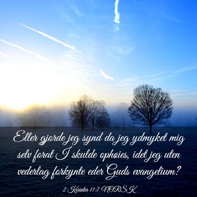 Picture 03 - 2 Korinter 11:7 NORSK - Eller gjorde jeg synd da jeg ydmyket mig selv - Bible Verse Picture