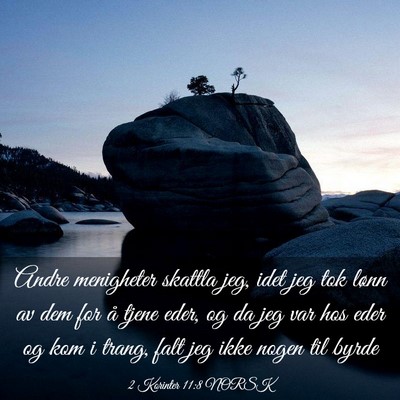 Picture 03 - 2 Korinter 11:8 NORSK - Andre menigheter skattla jeg, idet jeg tok lønn - Bible Verse Picture