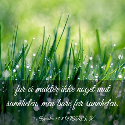 Picture 03 - 2 Korinter 13:8 NORSK - for vi makter ikke noget mot sannheten, men bare - Bible Verse Picture
