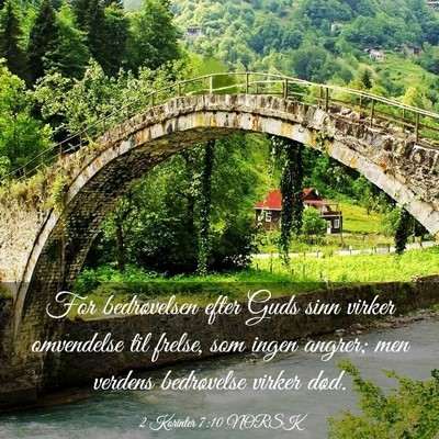 Picture 03 - 2 Korinter 7:10 NORSK - For bedrøvelsen efter Guds sinn virker - Bible Verse Picture